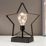 Ночник "Звезда" LED от батареек 3ААА черный 8х21х24 см