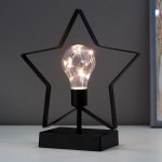 Ночник "Звезда" LED от батареек 3ААА черный 8х21х24 см