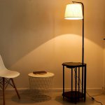 Торшер с 2 зарядками для телефона 19010/1 Е27 40Вт USB черный 35,5х35х160 см