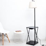 Торшер с зарядкой для телефона 19011/1 Е27 40Вт USB черный 35,5х41х160 см