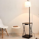 Торшер с зарядкой для телефона 19011/1 Е27 40Вт USB черный 35,5х41х160 см