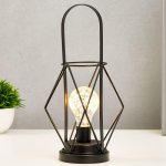 Ночник "Фонарь лофт" LED от батареек 3ААА черный 15х15х29,5 см