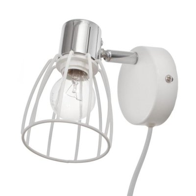 Бра с проводом 59381/1 E14 40Вт белый-хром 13х8х13 см