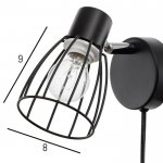 Бра с проводом 59383/1 E14 40Вт черный-хром 13х8х13 см