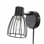 Бра с проводом 59383/1 E14 40Вт черный-хром 13х8х13 см