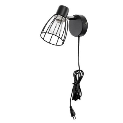 Бра с проводом 59383/1 E14 40Вт черный-хром 13х8х13 см