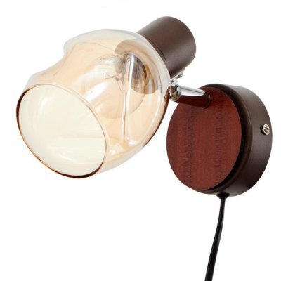 Бра с проводом59389/1 E14 40Вт кофе-хром 15х12х16 см Бра с проводом59389/1 E14 40Вт кофе-хром 15х12х16 см