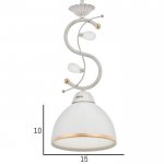 Светильник 59301/1 E27 40Вт белый с золотой патиной 15,5х15,5х32 см