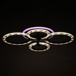 Люстра с ПДУ 10020/4BK LED 81Вт 3000-6000К диммер черный 62х49х10 см