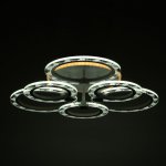 Люстра с ПДУ 10021/6WT LED 110Вт 3000-6000К диммер белый 62х62х12 см