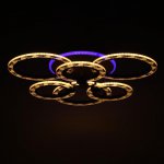 Люстра с ПДУ 10021/6CF LED 110Вт 3000-6000К диммер кофе 62х62х12 см