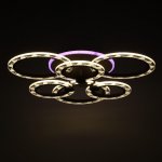 Люстра с ПДУ 10021/6CF LED 110Вт 3000-6000К диммер кофе 62х62х12 см