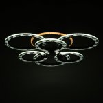 Люстра с ПДУ 10021/6CF LED 110Вт 3000-6000К диммер кофе 62х62х12 см