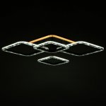 Люстра с ПДУ 10026/4BK LED 92Вт 3000-6000К диммер черный 78х52х9 см