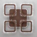 Люстра с ПДУ 10027/4CF LED 79Вт 3000-6000К диммер кофе 41х41х7 см