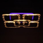 Люстра с ПДУ 10028/5CF LED 94Вт 3000-6000К диммер кофе 41х41х9 см