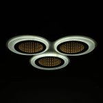 Люстра с ПДУ 10035/3 LED 70Вт 3000-6000К диммер 3D подсветка белый 52х52 см