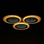 Люстра с ПДУ 10035/3 LED 70Вт 3000-6000К диммер 3D подсветка белый 52х52 см