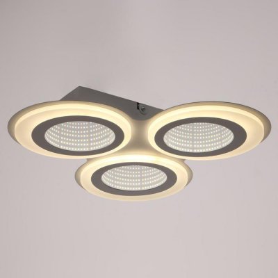 Люстра с ПДУ 10035/3 LED 70Вт 3000-6000К диммер 3D подсветка белый 52х52 см