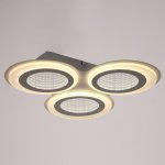 Люстра с ПДУ 10035/3 LED 70Вт 3000-6000К диммер 3D подсветка белый 52х52 см