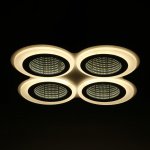 Люстра с ПДУ 10035/5 LED 95Вт 3000-6000К диммер 3D подсветка белый 49х49 см