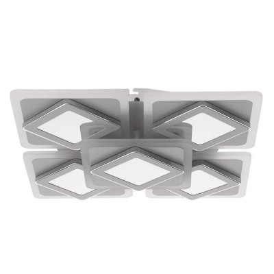 Люстра с ПДУ 10036/5 LED 150Вт 3000-6000К диммер 3D подсветка белый 59х59 см