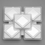 Люстра с ПДУ 10036/5 LED 150Вт 3000-6000К диммер 3D подсветка белый 59х59 см