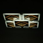 Люстра с ПДУ 10036/5 LED 150Вт 3000-6000К диммер 3D подсветка белый 59х59 см