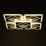 Люстра с ПДУ 10036/5 LED 150Вт 3000-6000К диммер 3D подсветка белый 59х59 см