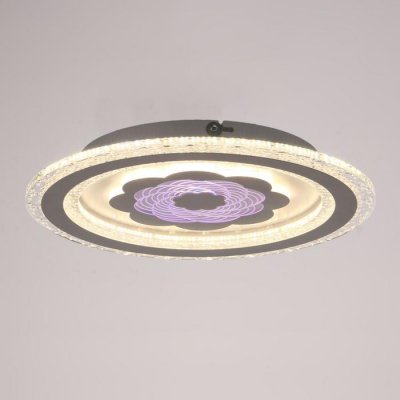 Люстра с ПДУ 10031/1 LED 85Вт 3000-6000К диммер белый-прозрачный 39х39х5 см