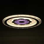 Люстра с ПДУ 10031/1 LED 85Вт 3000-6000К диммер белый-прозрачный 39х39х5 см