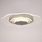 Люстра с ПДУ 10032/1 LED 80Вт 3000-6000К диммер белый-прозрачный 50х50х7 см