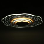 Люстра с ПДУ 10032/1 LED 80Вт 3000-6000К диммер белый-прозрачный 50х50х7 см