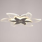 Люстра с ПДУ 10033/1 LED 70Вт 3000-6000К диммер белый-прозрачный 50х50х7 см