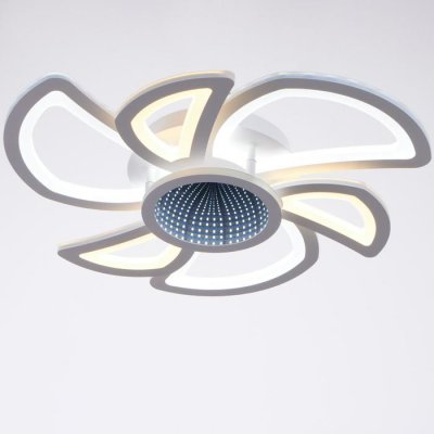 Люстра с ПДУ 10013/7 LED 120Вт 3000-6000К диммер с подсветкой белый 52х52х13 см