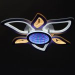 Люстра с ПДУ 10014/7 LED 120Вт 3000-6000К диммер с подсветкой белый 52х52х13 см