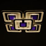 Люстра с ПДУ 10017/5 LED 120Вт 3000-6000К диммер с подсветкой белый 48х48х13 см