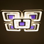 Люстра с ПДУ 10017/5 LED 120Вт 3000-6000К диммер с подсветкой белый 48х48х13 см