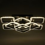 Люстра с ПДУ 10018/9BK LED 162Вт 3000-6000К диммер черный 50х50 см