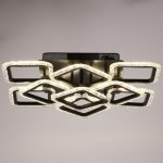 Люстра с ПДУ 10018/9BK LED 162Вт 3000-6000К диммер черный 50х50 см