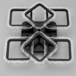 Люстра с ПДУ 10018/6BK LED 108Вт 3000-6000К диммер черный 42х42 см