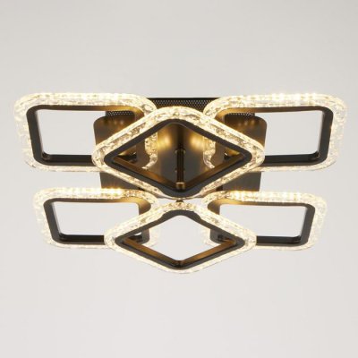 Люстра с ПДУ 10018/6BK LED 108Вт 3000-6000К диммер черный 42х42 см