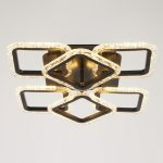 Люстра с ПДУ 10018/6BK LED 108Вт 3000-6000К диммер черный 42х42 см