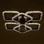 Люстра с ПДУ 10018/6BK LED 108Вт 3000-6000К диммер черный 42х42 см