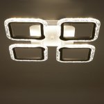 Люстра с ПДУ 10018/4WT LED 72Вт 3000-6000К диммер белый 38х38 см