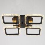 Люстра с ПДУ 10018/4BK LED 72Вт 3000-6000К диммер черный 38х38 см