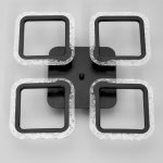 Люстра с ПДУ 10018/4BK LED 72Вт 3000-6000К диммер черный 38х38 см