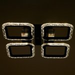 Люстра с ПДУ 10018/4BK LED 72Вт 3000-6000К диммер черный 38х38 см