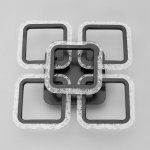 Люстра с ПДУ 10018/5BK LED 90Вт 3000-6000К диммер черный 38х38 см