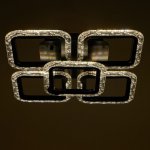 Люстра с ПДУ 10018/5BK LED 90Вт 3000-6000К диммер черный 38х38 см